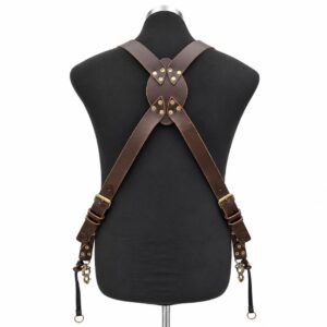 Dark Brown Leather Camera Harness for Professional Photographers