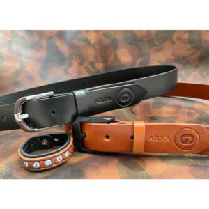 Personalized Genuine Leather Belt & Bracelet Gift Set