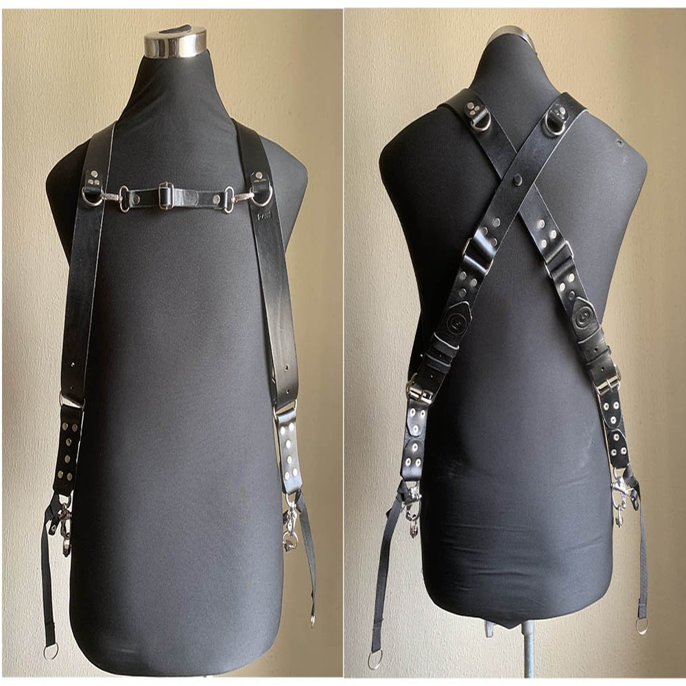 Premium Black Leather Camera Harness for Photographers