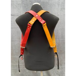 Red & Gold Leather Camera Harness for Professional Photographers