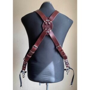 Classic Dark Brown Leather Camera Harness for Photographers