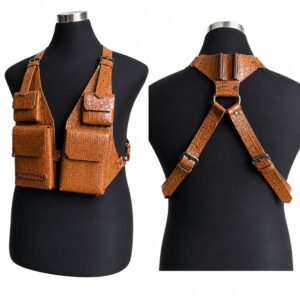 Premium Crocodile Leather Utility Camera Harness Vest
